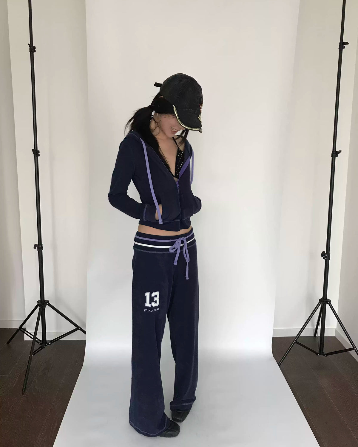 90s Low-Rise Varsity Wide-Leg Sweatpants