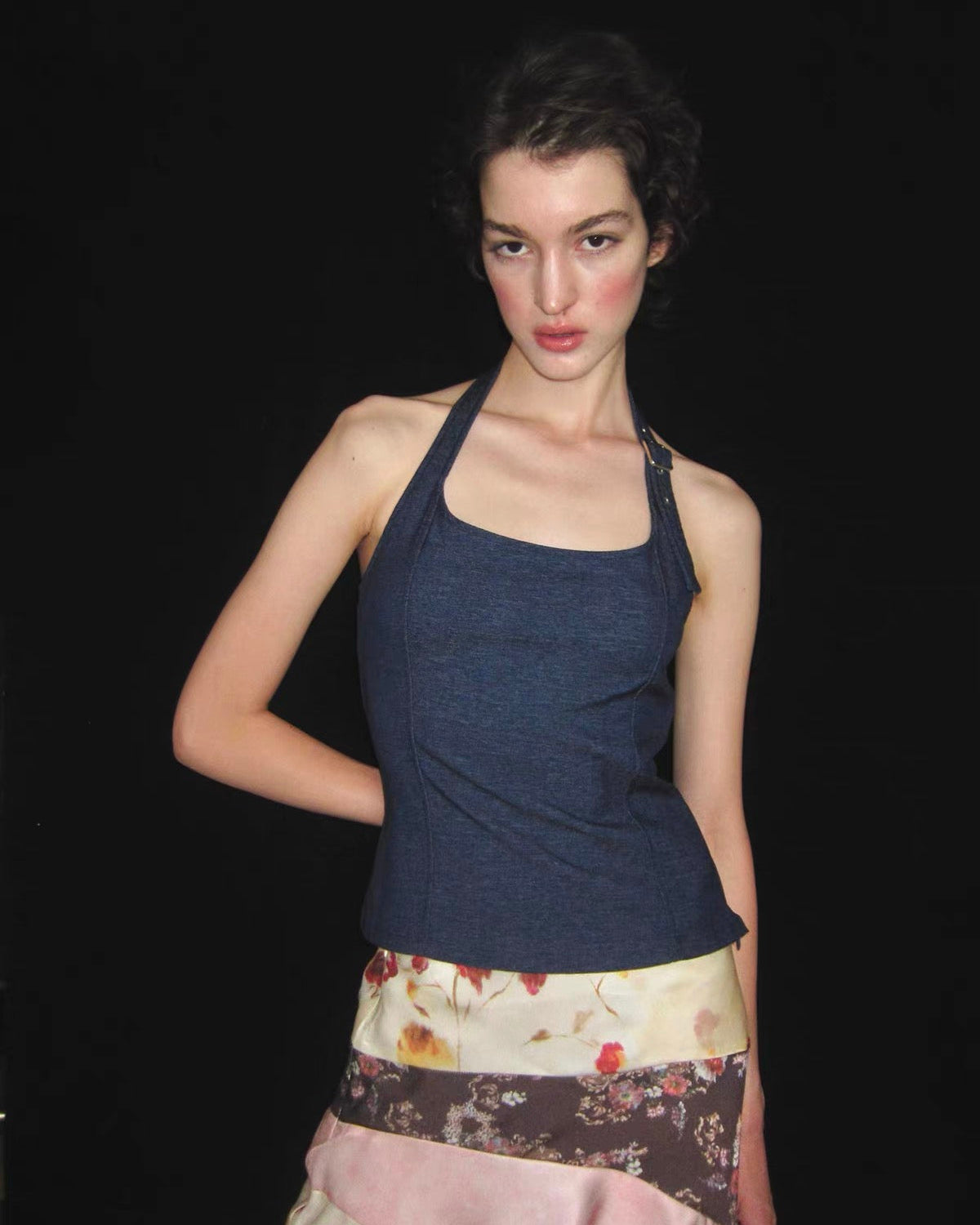 NO INFO | Galiena Denim Blue Halter Top
