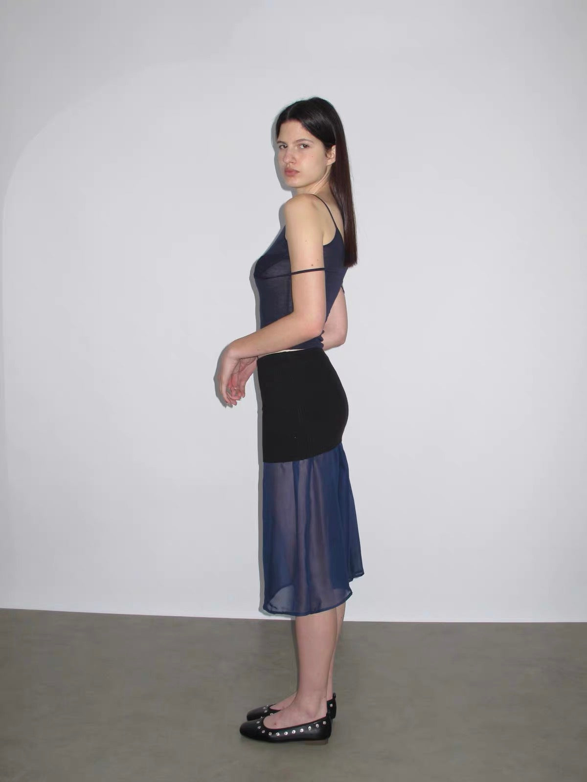 SOFTROZEE | Noir Veil Skirt