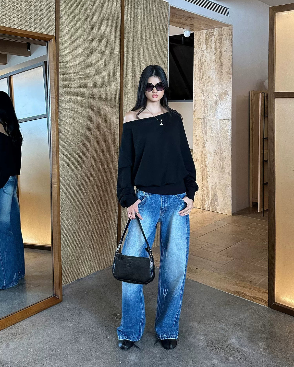 After Dark Off-Shoulder Sweatshirt