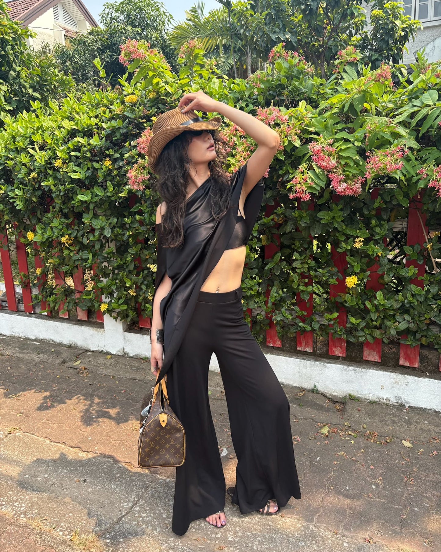 Elle | Asymmetric Satin Drape Top