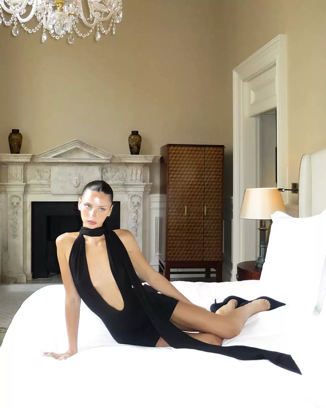 IMSORRY | Black Halter Neckline Niko Dress