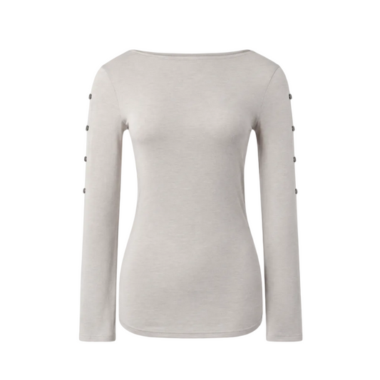 Button Detail Flare Sleeve Top