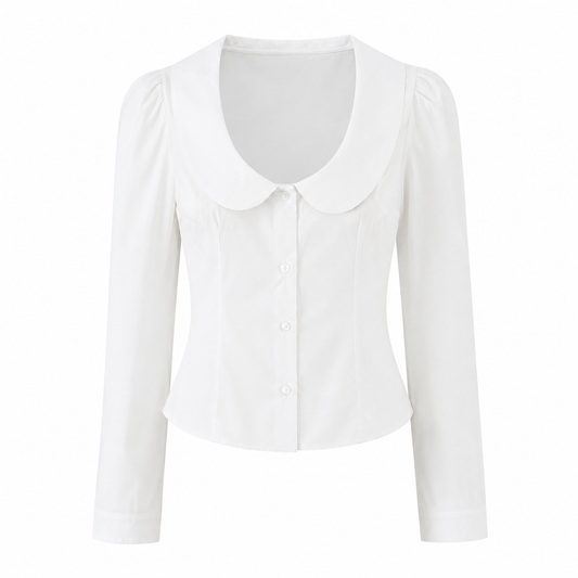 Colette White Corset Collar Shirt