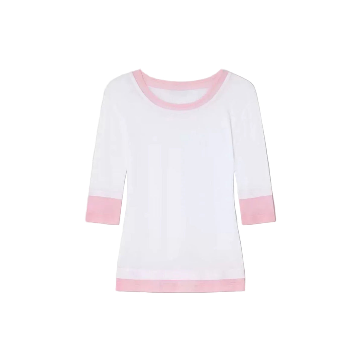 Contrast Layered 3/4 Sleeve Top