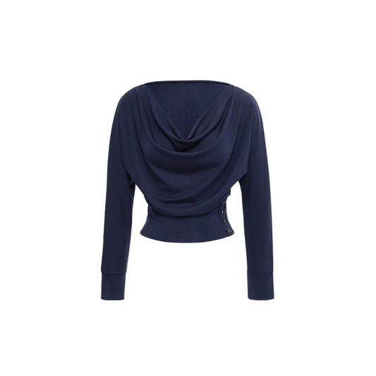 Draped Waist Long Sleeve Top