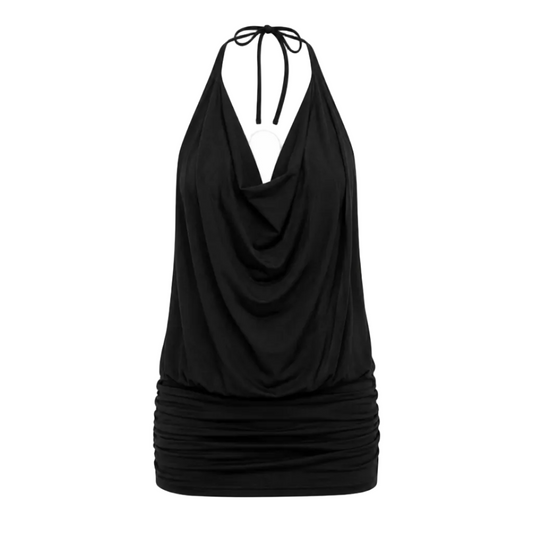 Elle | Convertible Halter Drape Mini Dress