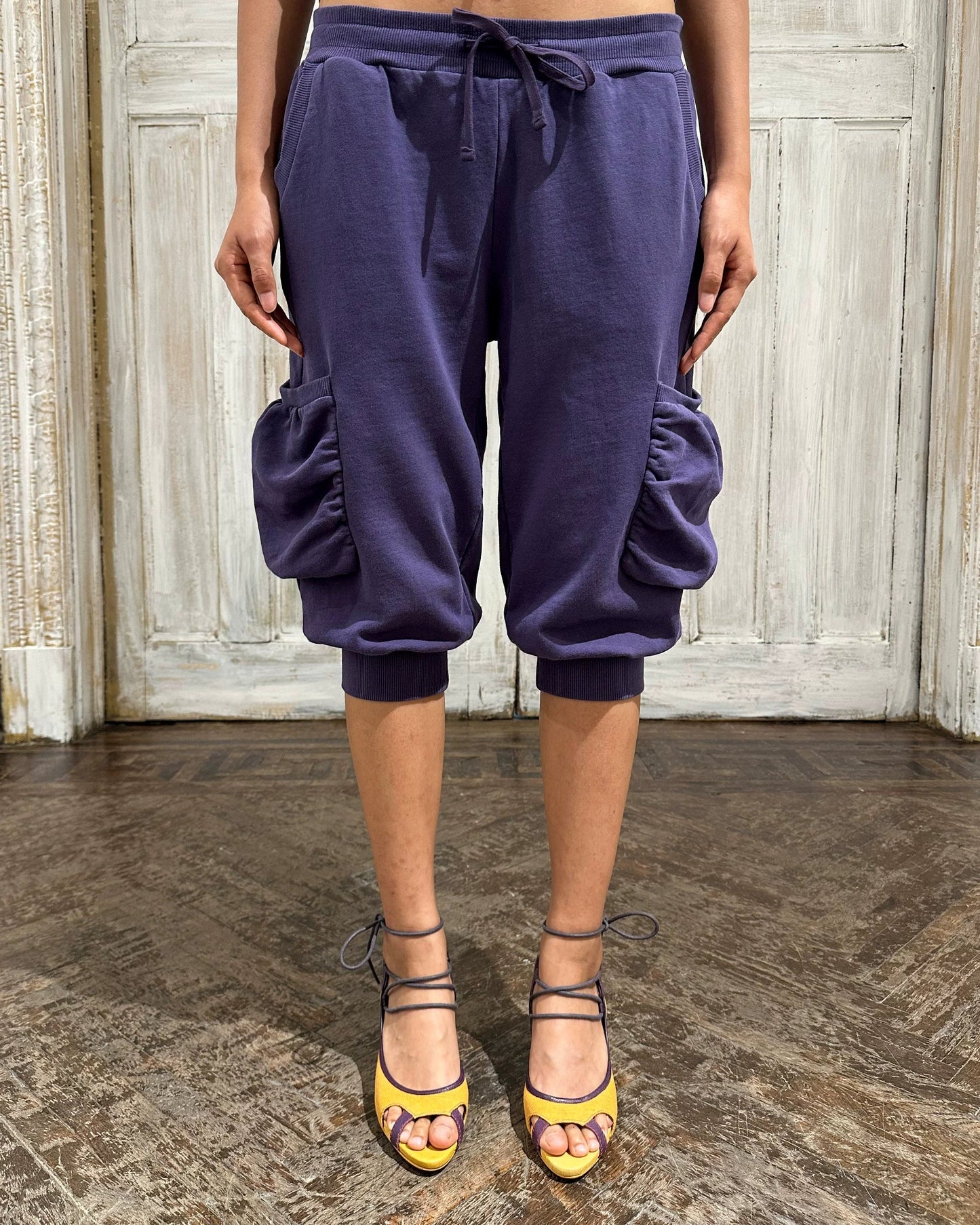 Elle | Ruched Cargo Capri Sweatpants