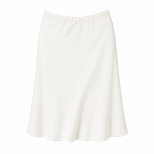 Elle | Éloise Low Rise Satin Midi Skirt