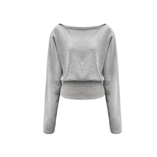 Everyday | Boat Neck Cinched Waist Long Sleeve Top