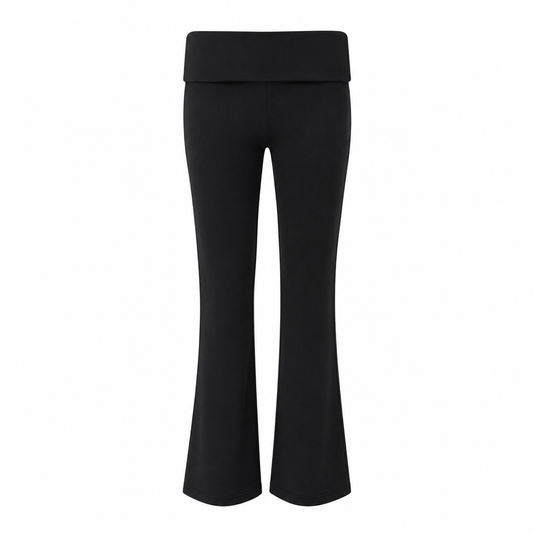 Gymwithelle | Foldover Flare Yoga Pants