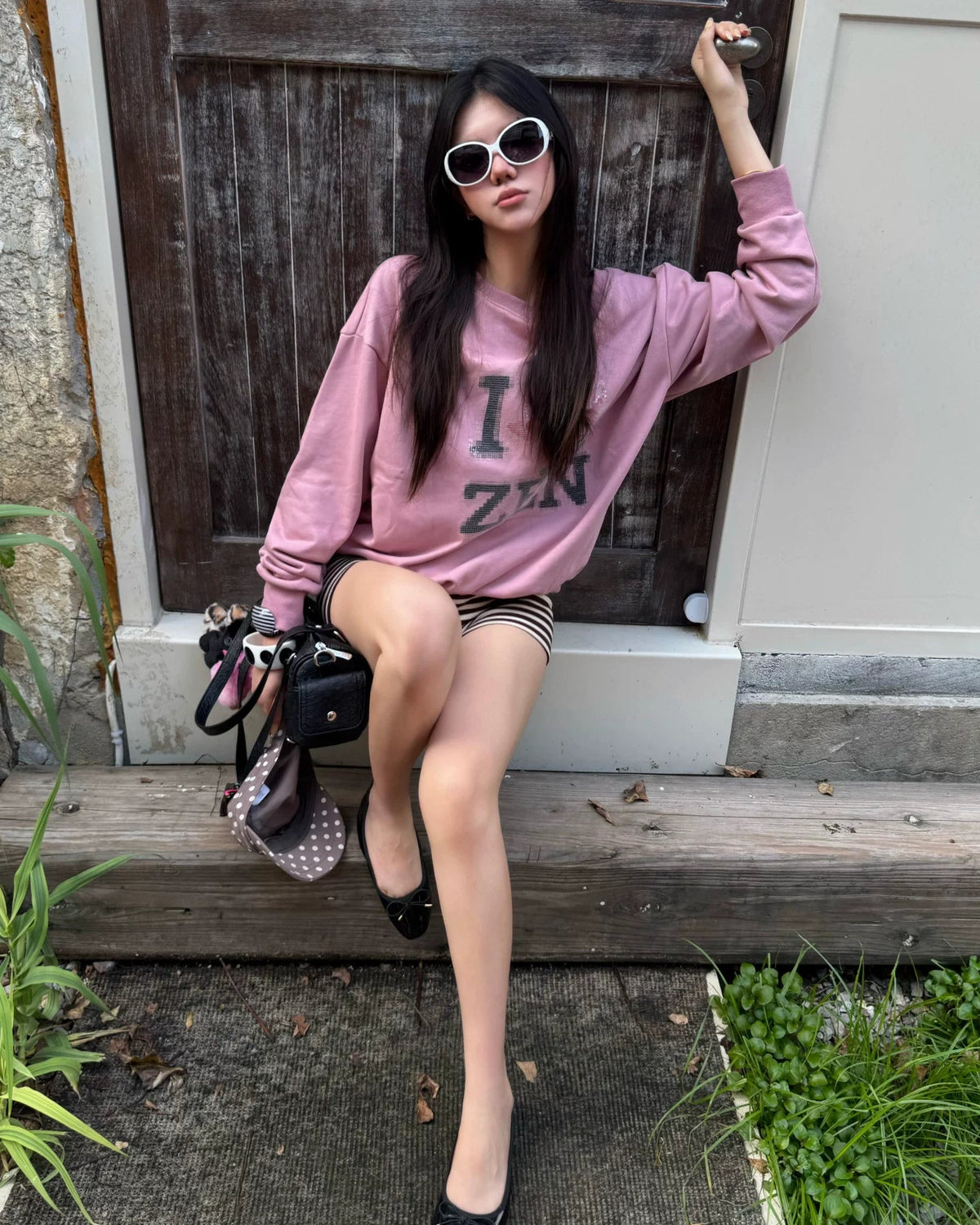 I ♥ ZEN Off-Shoulder Sweatshirt