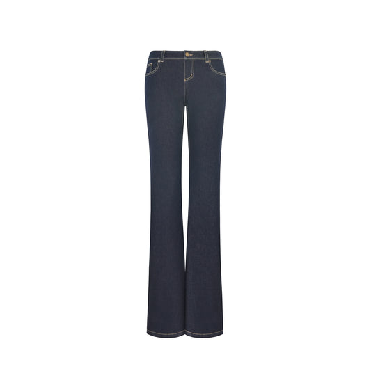 Indigo Low-Rise Slim Flare Jeans