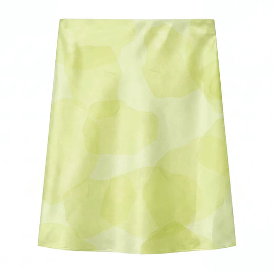 Liquid Bloom Satin-Midirock