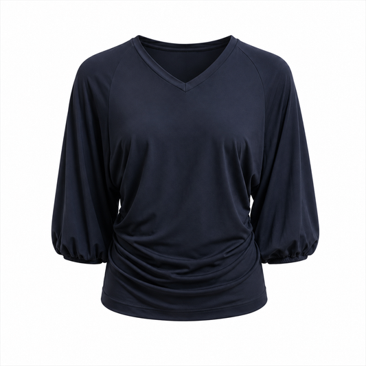 Lyla Lyocell V-Neck Balloon Sleeve Top