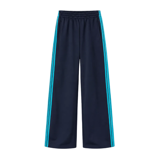 Mira Contrast Stripe Wide-Leg Track Pants