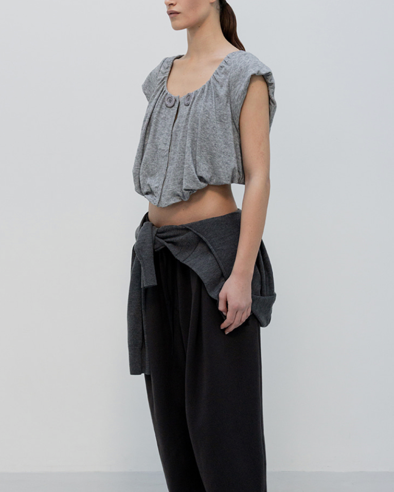 Muse Pleated Flutter Sleeve Top