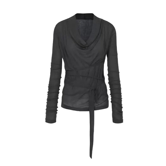 Oni Draped Asymmetric Wrap Top