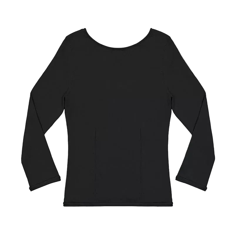 Reversible Scoop Neck 3/4 Sleeve Fitted Top
