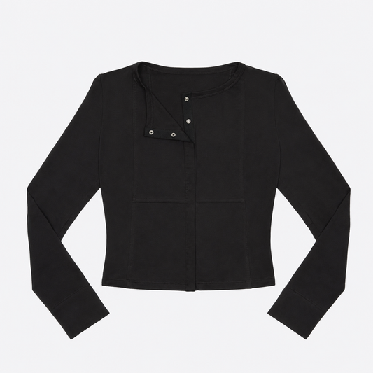 Sculpted Seam Button-Up Top