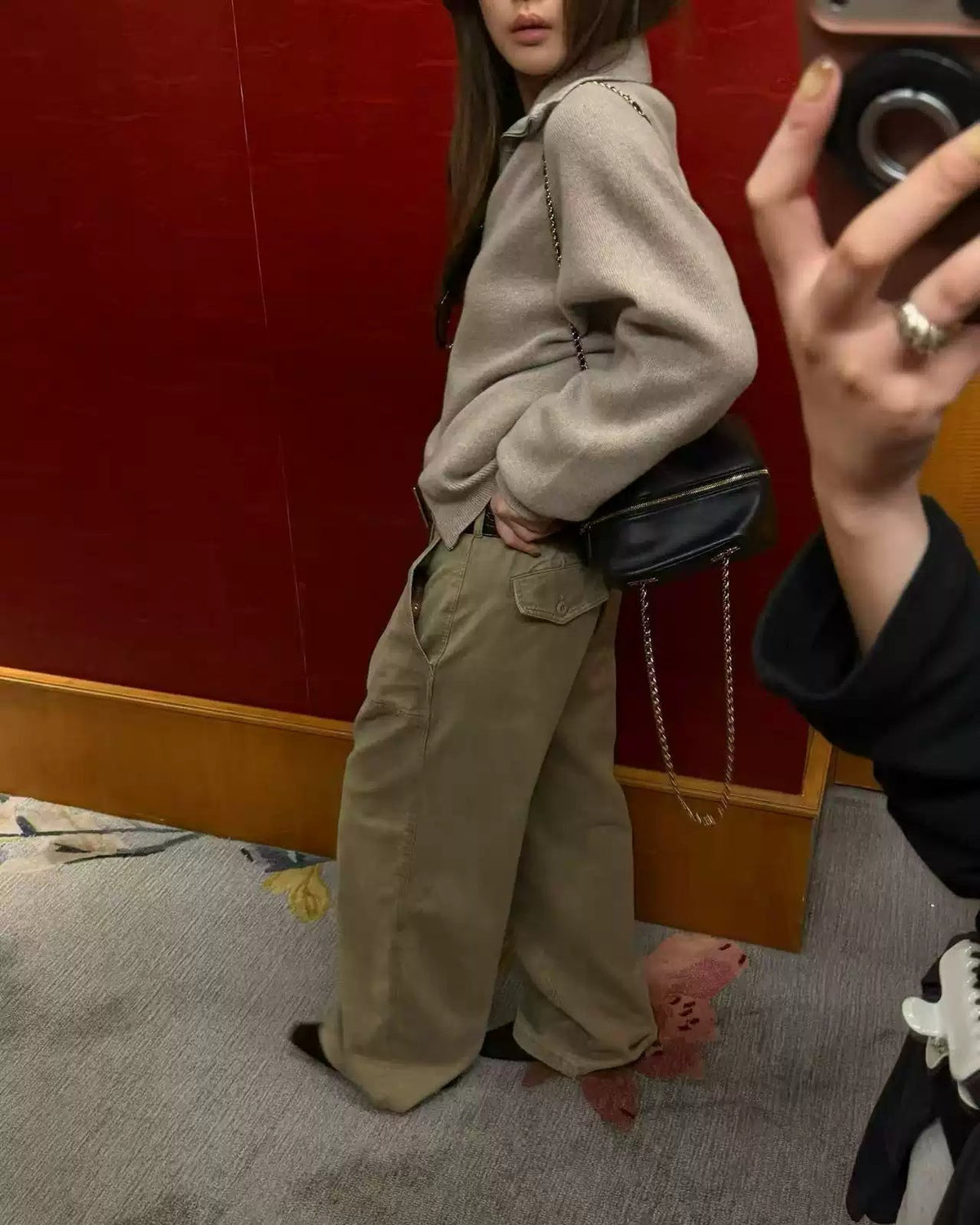 Washed Utility Wide-Leg Pants