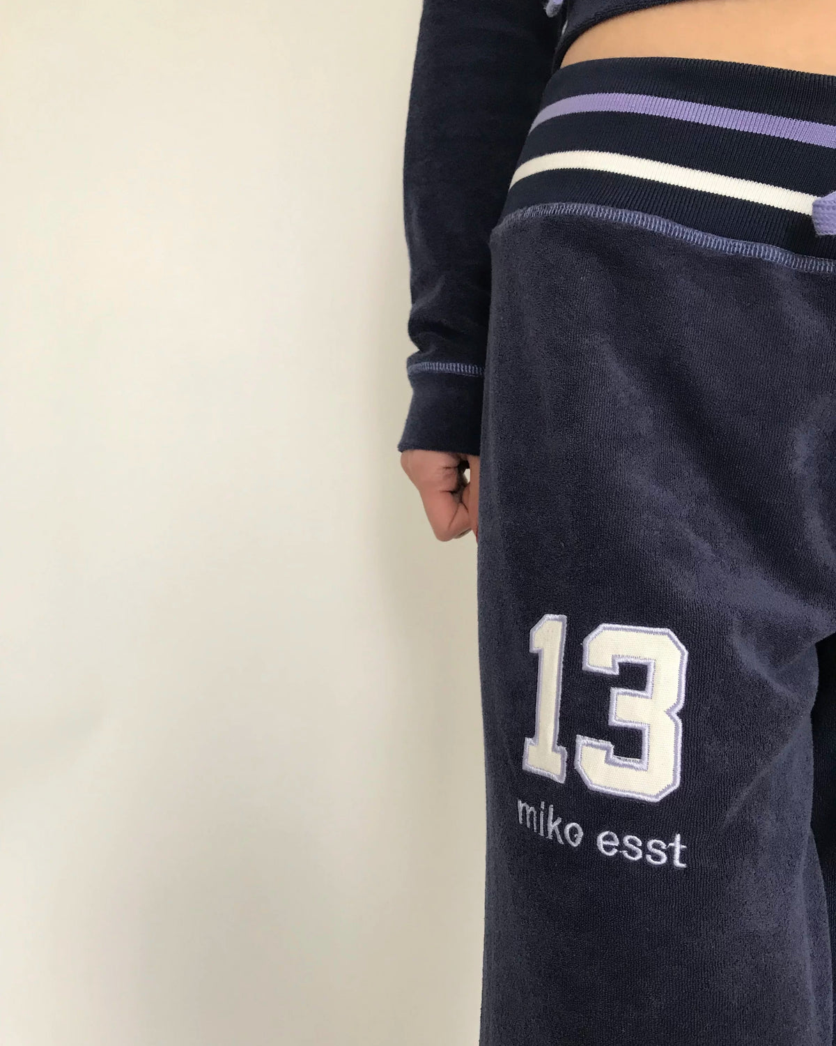 90s Low-Rise Varsity Wide-Leg Sweatpants