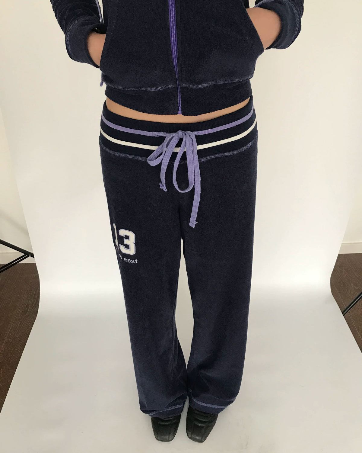 90s Low-Rise Varsity Wide-Leg Sweatpants