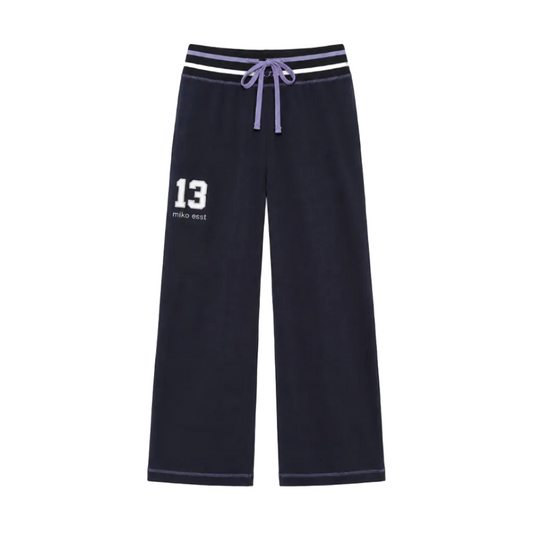 90s Low-Rise Varsity Wide-Leg Sweatpants