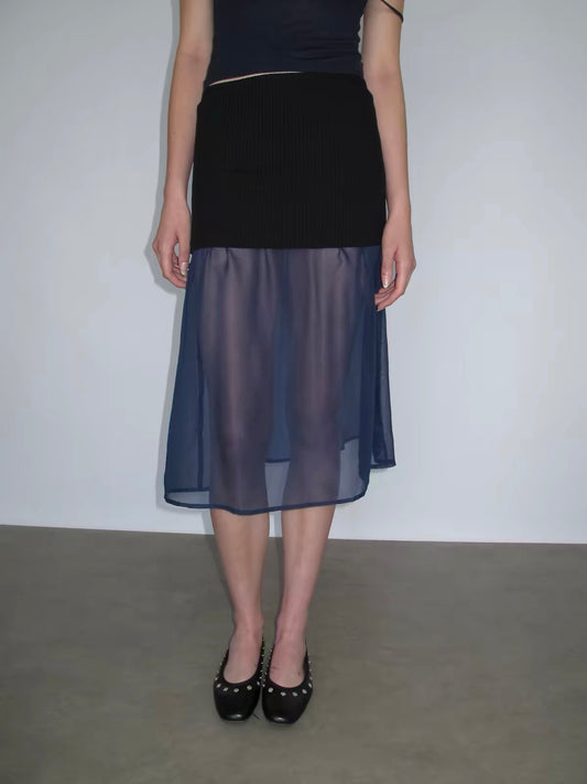 SOFTROZEE | Noir Veil Skirt