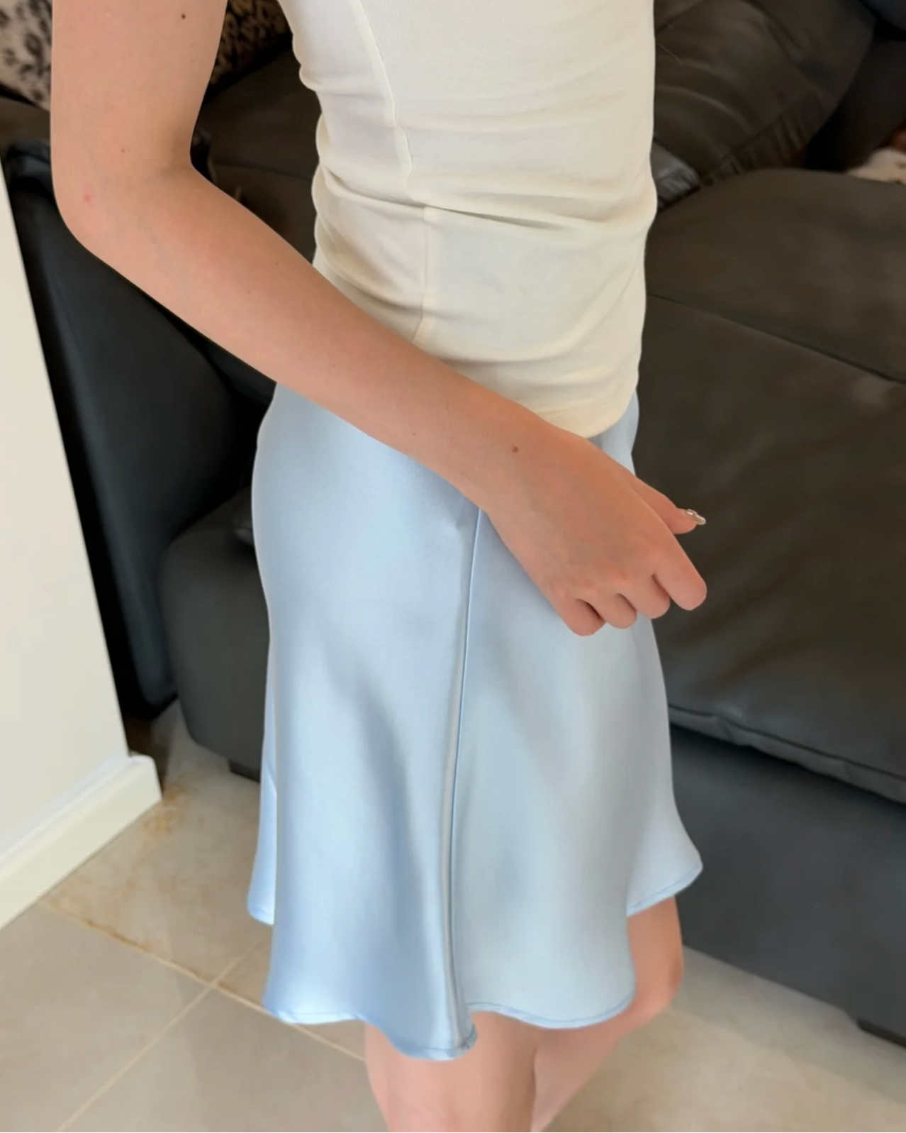 Elle | Acetate Bias-Cut Mermaid Mini Skirt