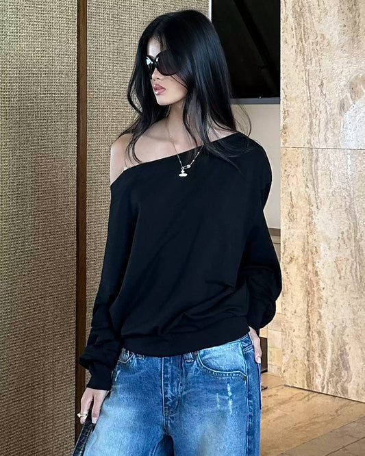 After Dark Off-Shoulder Sweatshirt