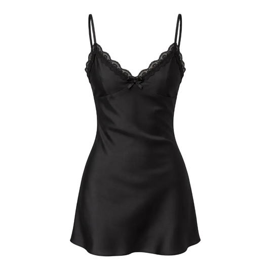 Amélie Lace Satin Mini Dress