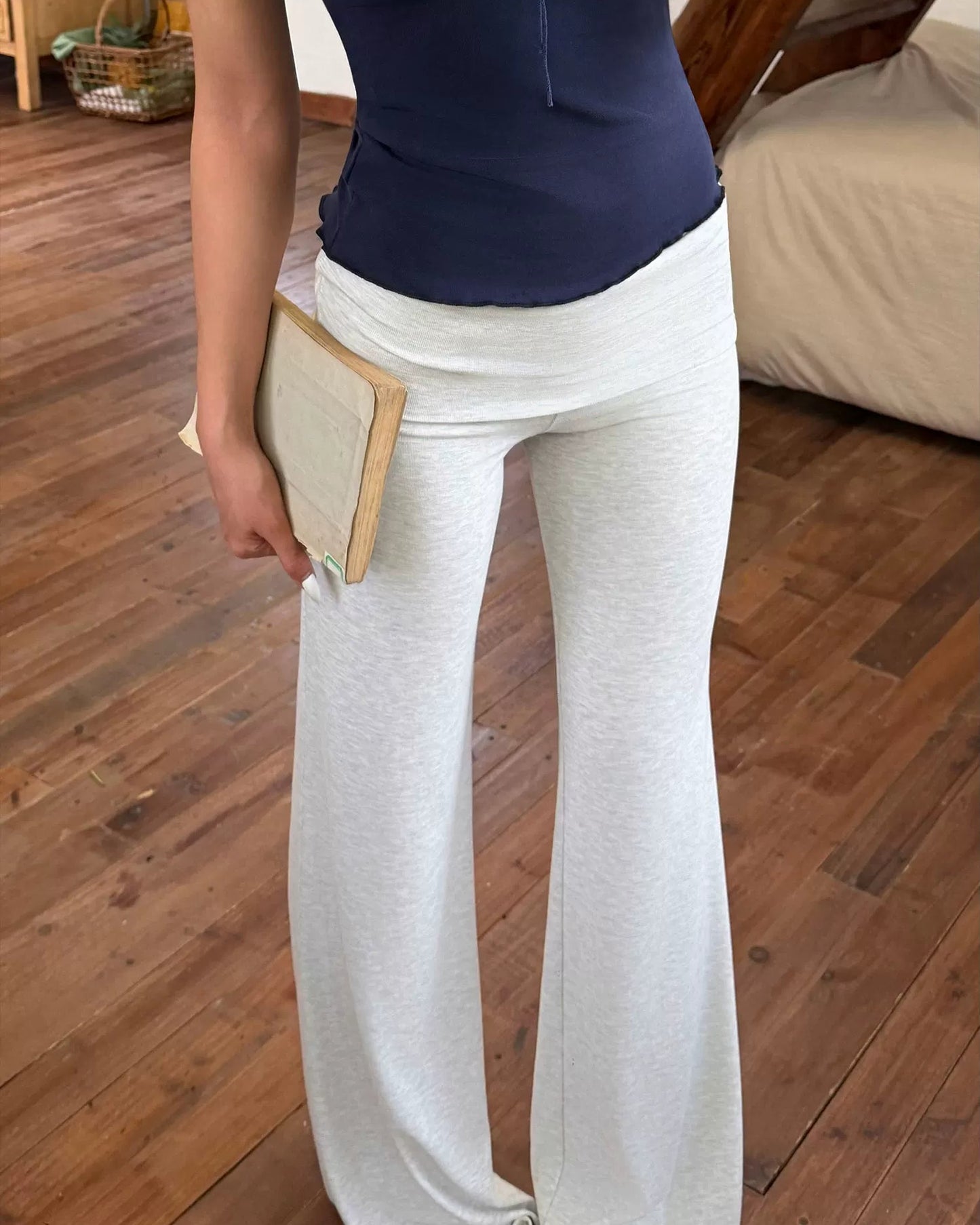 Elle | Angel Wing Sequin Low-Rise Flare Pants