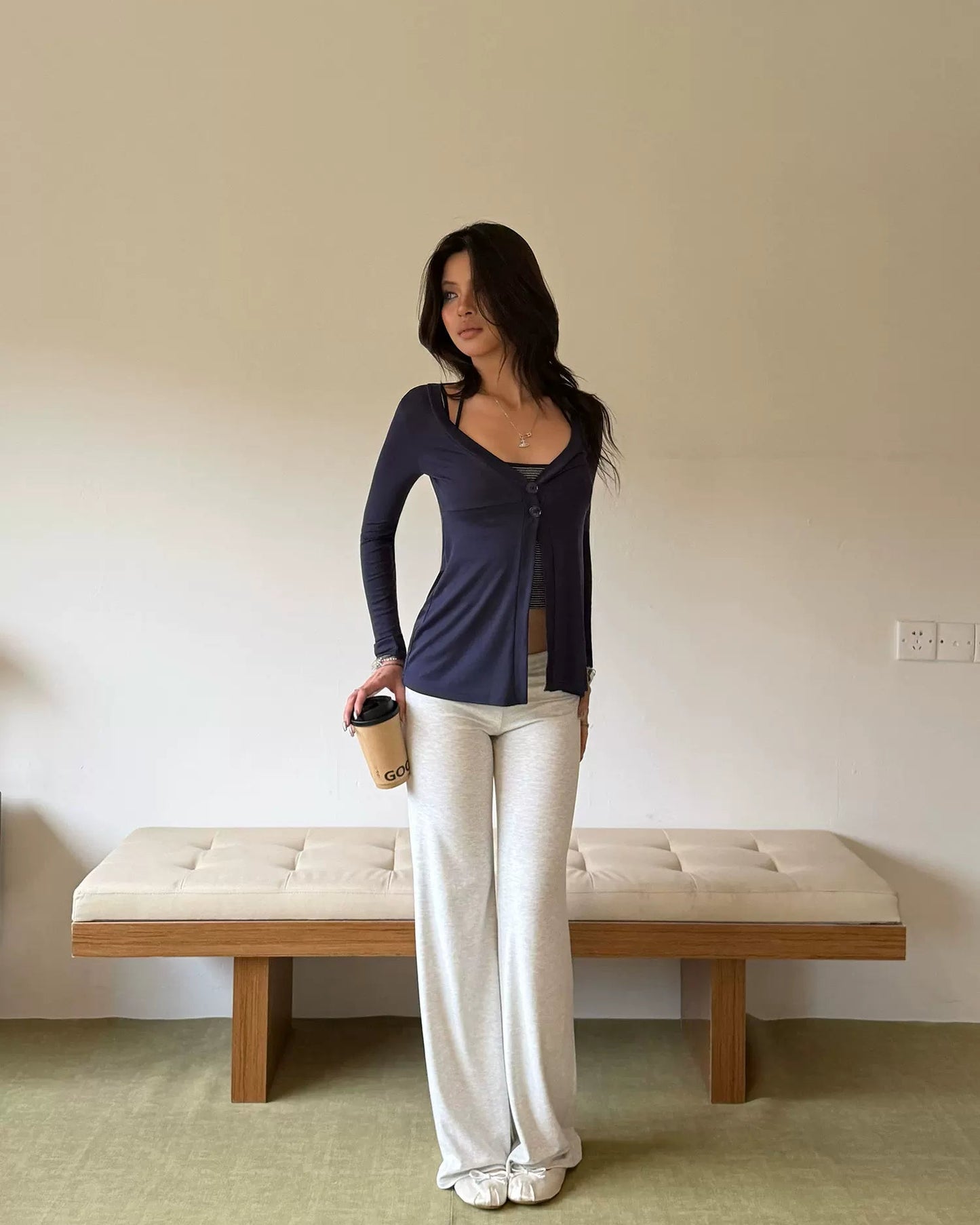 Elle | Angel Wing Sequin Low-Rise Flare Pants