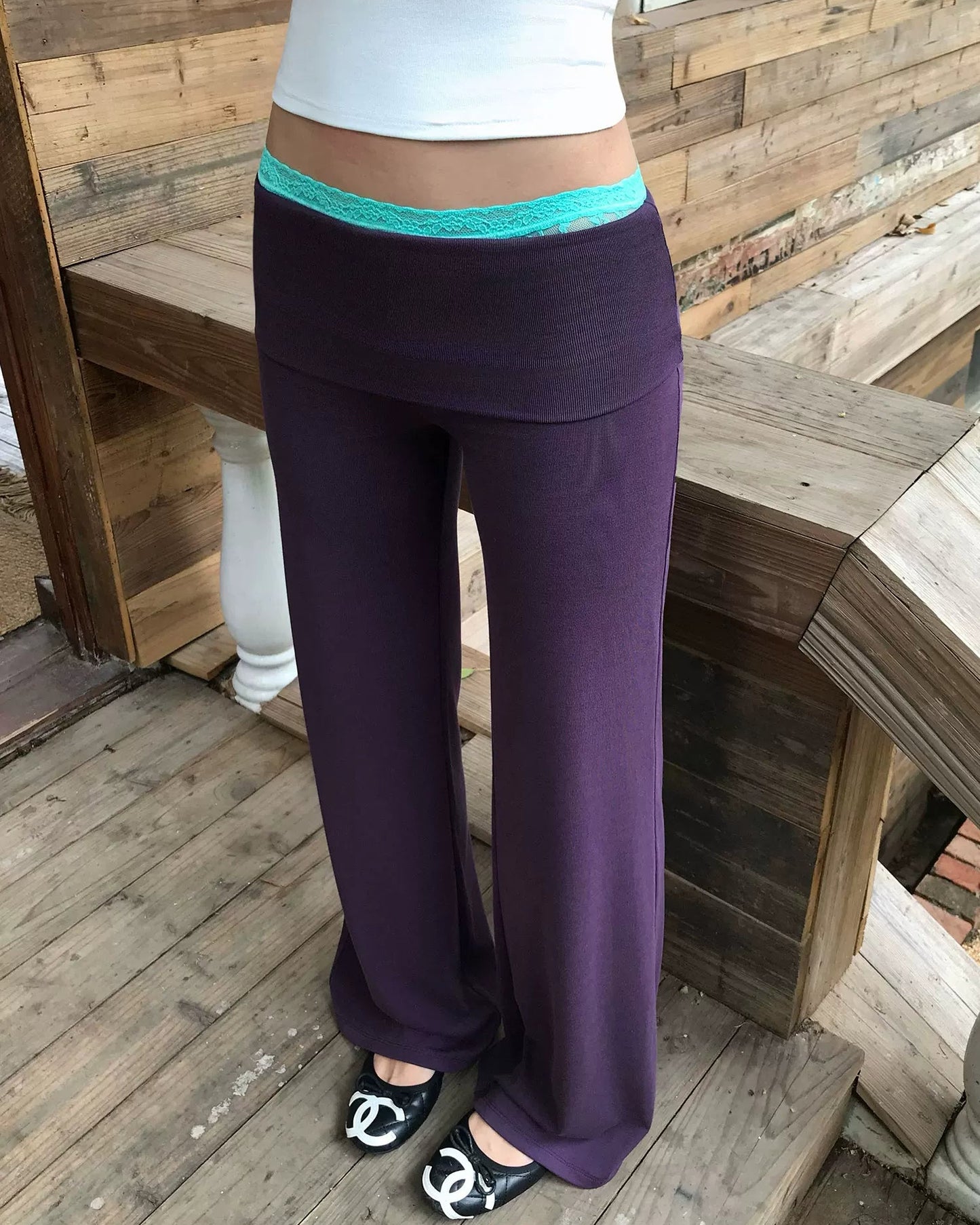 Elle | Angel Wing Sequin Low-Rise Flare Pants