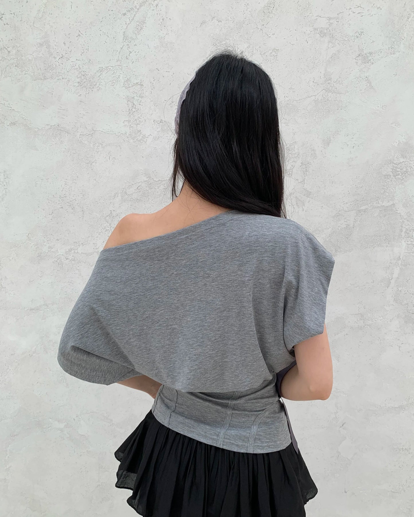 Elle | Asymmetric Corset Waist Tee
