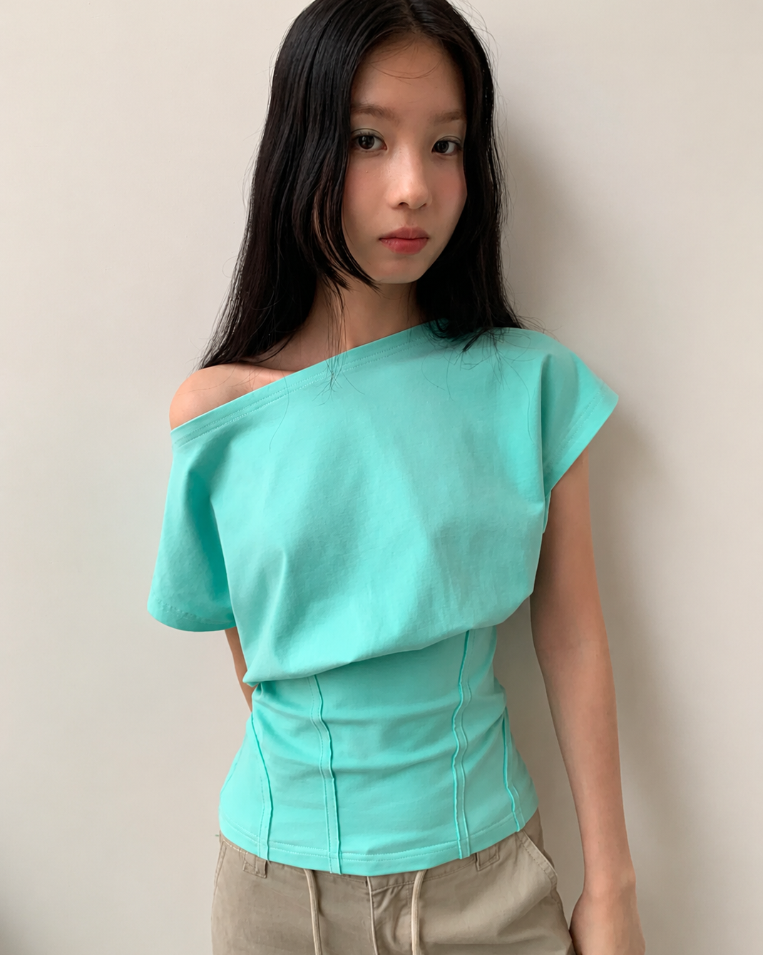 Elle | Asymmetric Corset Waist Tee