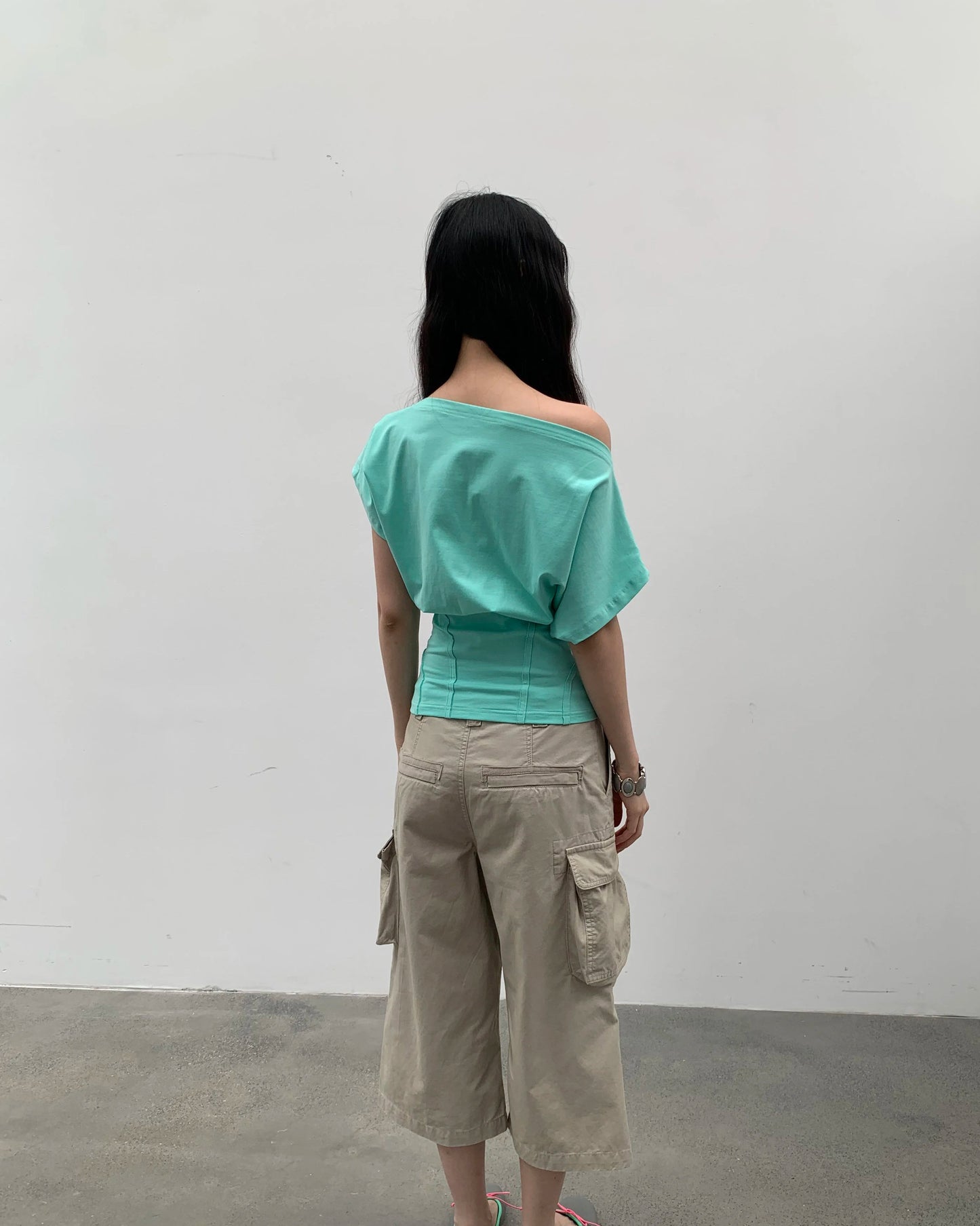 Elle | Asymmetric Corset Waist Tee