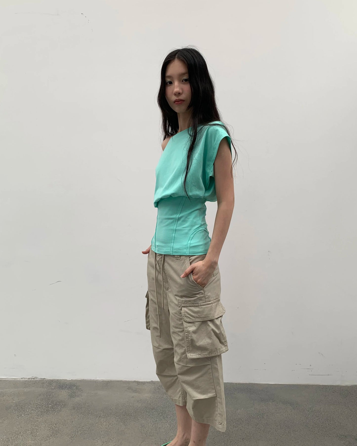 Elle | Asymmetric Corset Waist Tee