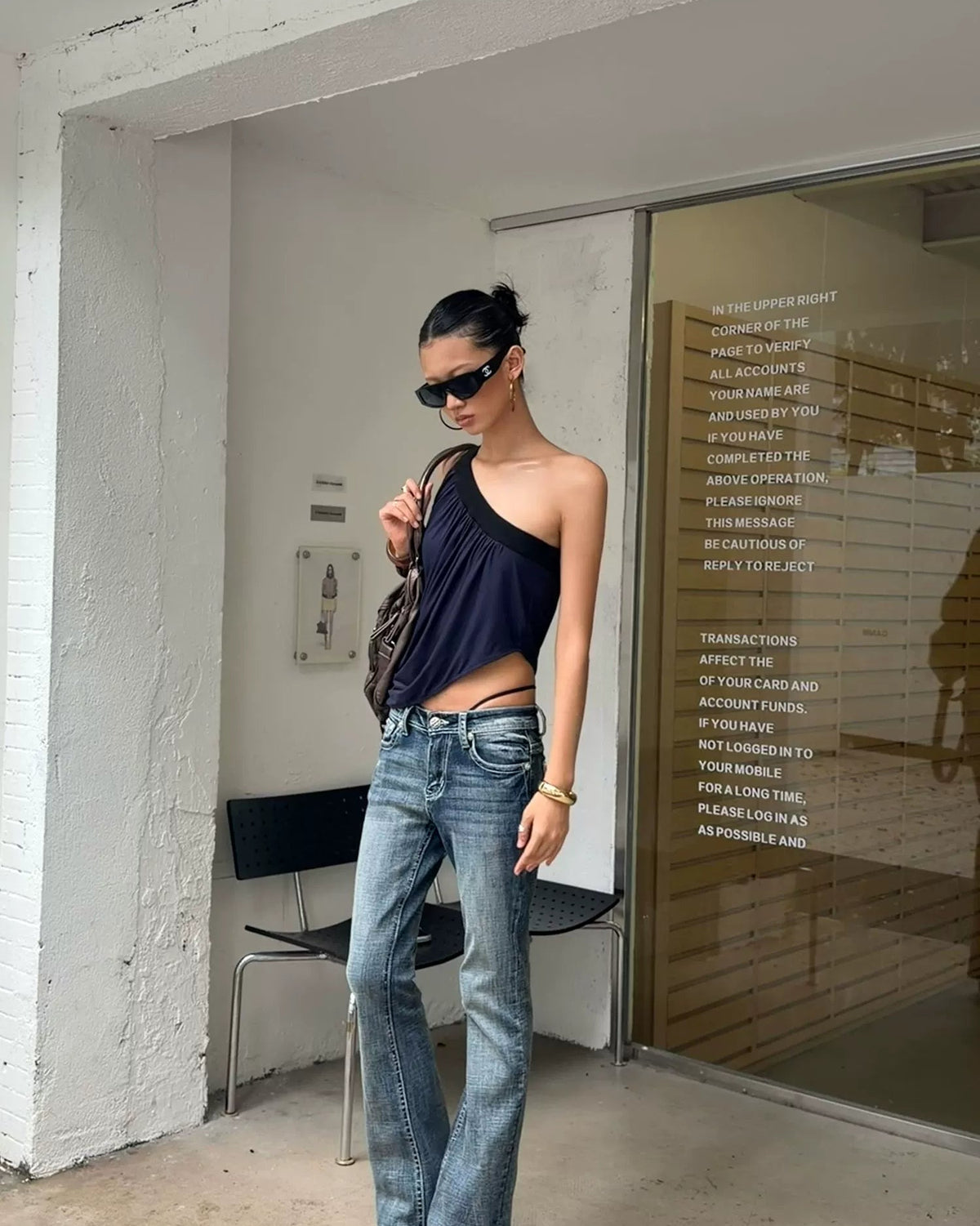 Asymmetric One-Shoulder Tencel Draped Top
