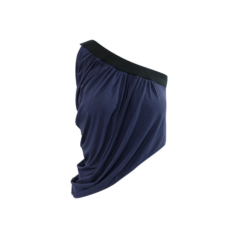 Asymmetric One-Shoulder Tencel Draped Top