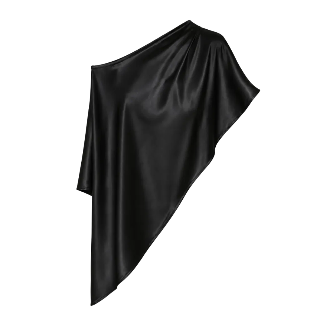 Elle | Asymmetric Satin Drape Top