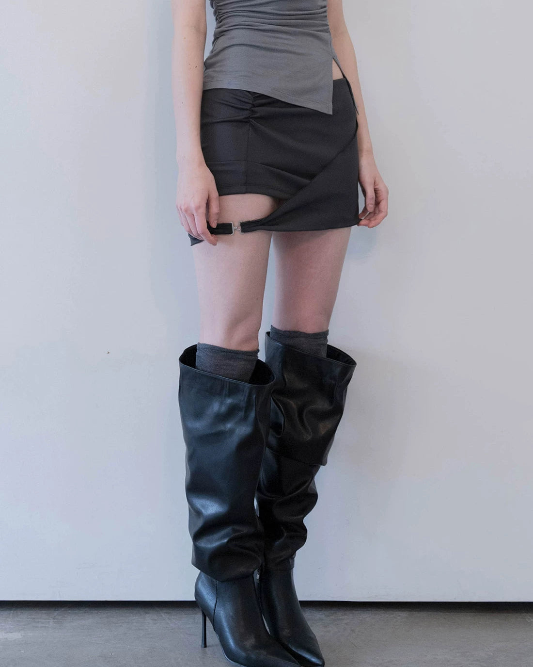 Eihey | Asymmetrical Cutout Mini Skirt