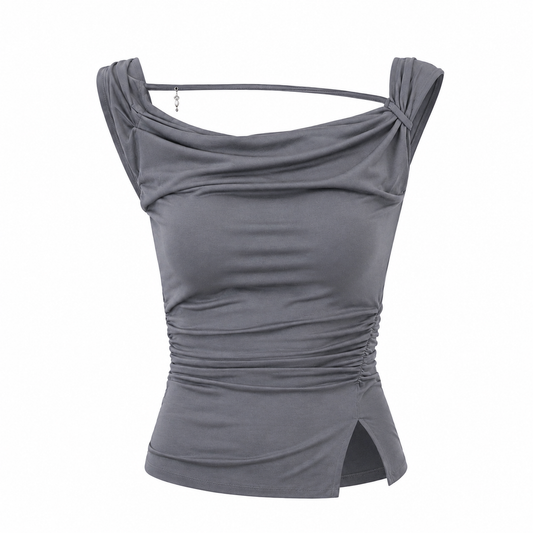 Eihey | Asymmetrical Off-Shoulder Ruched Top