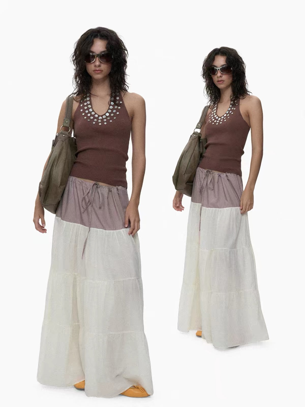 NO INFO | Intellectual Beaded Halter Knit Top