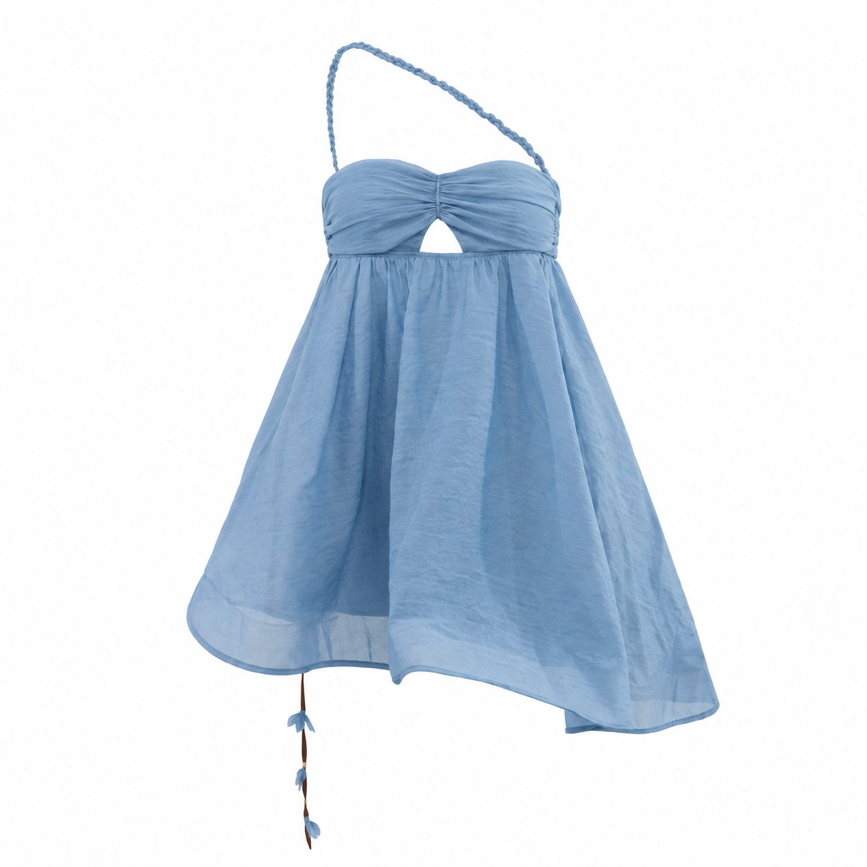 Elle | Blue Halter Babydoll Mini Dress