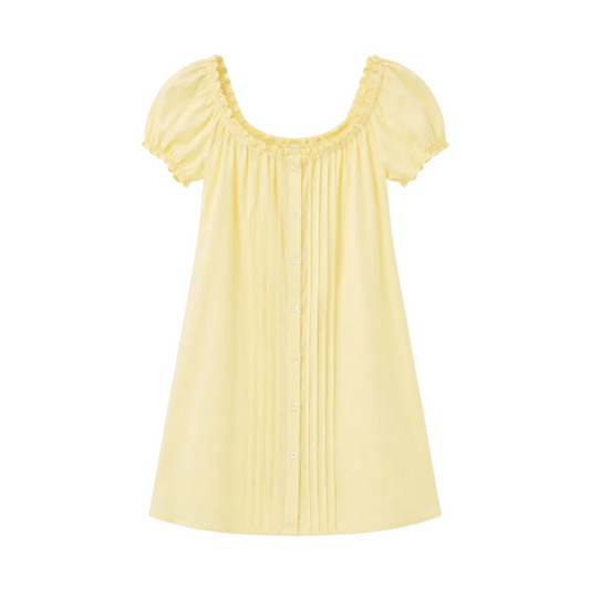 Butter Yellow Pintuck Mini Dress