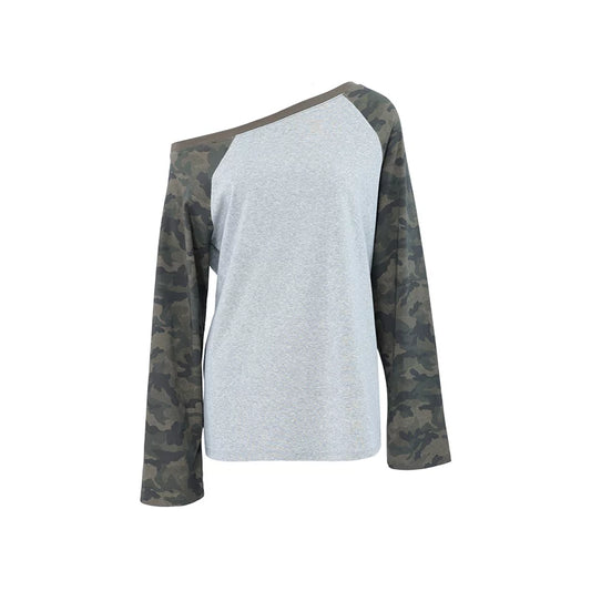 Camo Drift Off-Shoulder Raglan Top