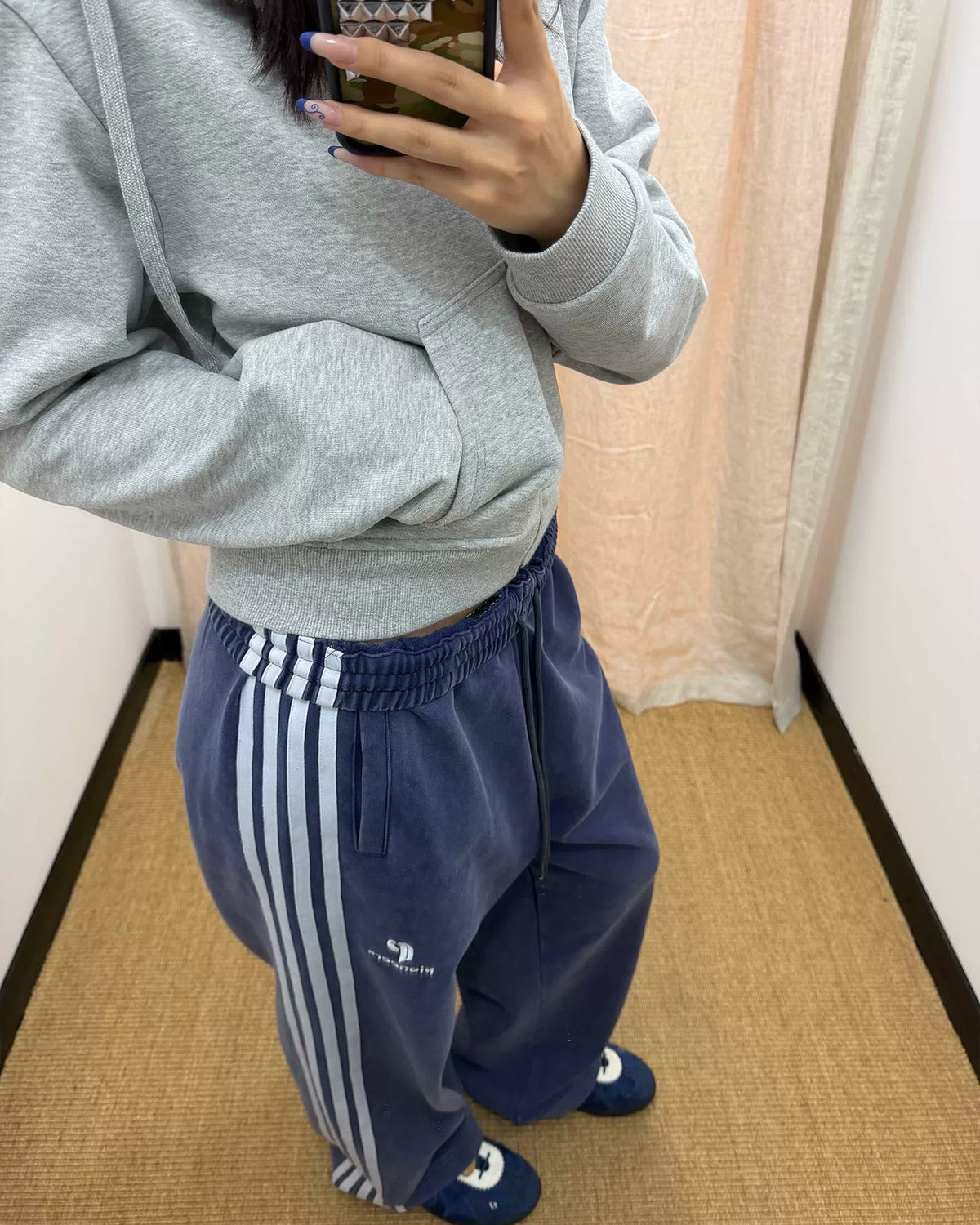 Campus Stripe Zip-Up Hoodie