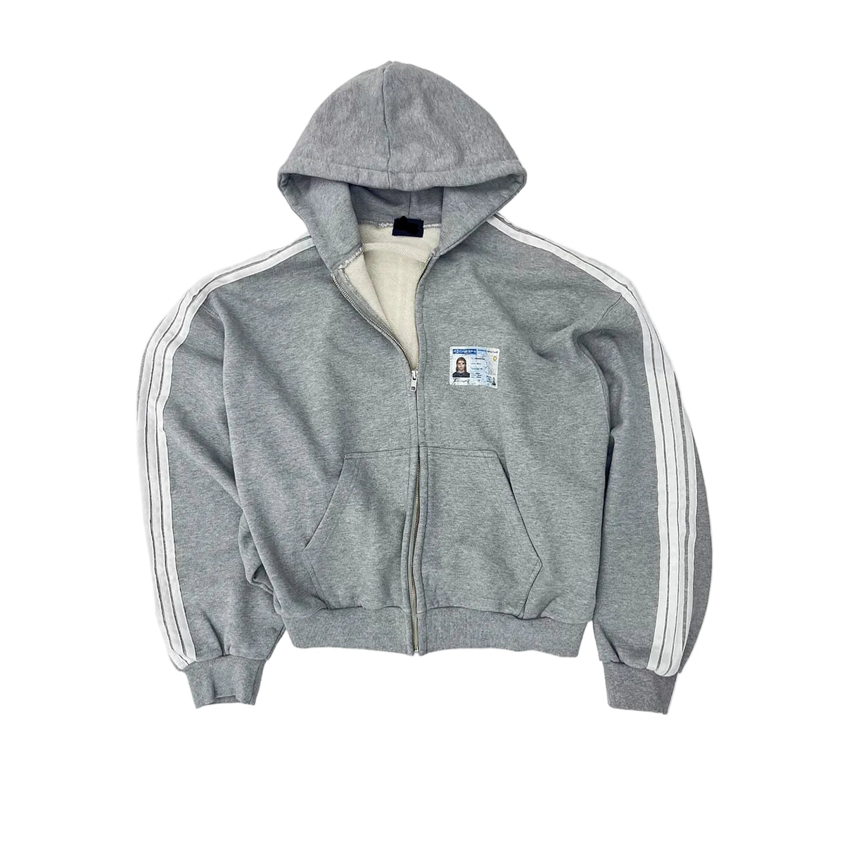 Campus Stripe Zip-Up Hoodie